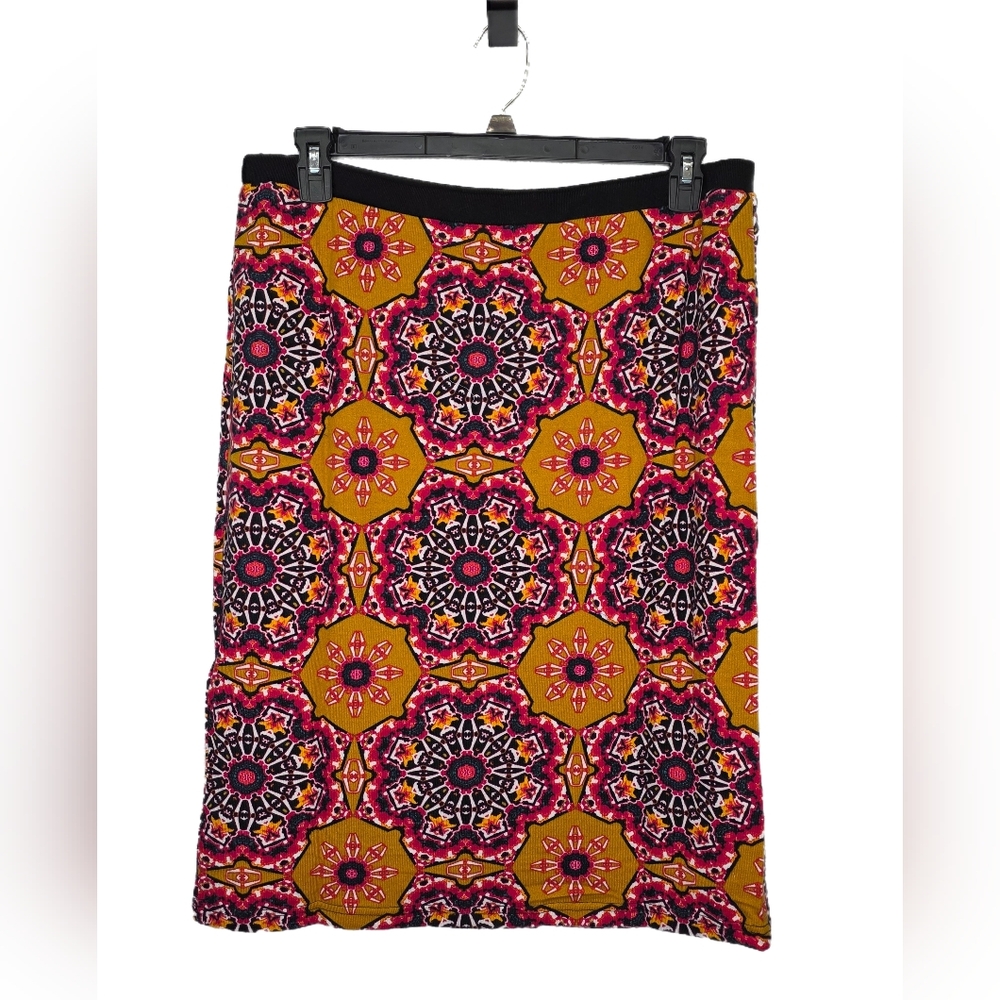 Aryeh Polyester A-line Skirt Women's Sizes 1X-3X Mustard Yellow Patterned NWT